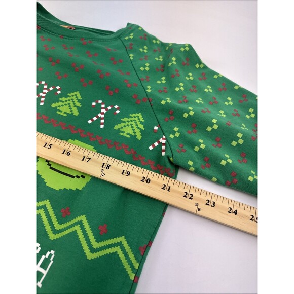 Nickelodeon TMNJ Cowabunga Christmas Sweatshirt Crewneck Pullover Green Womens L - Picture 6 of 10